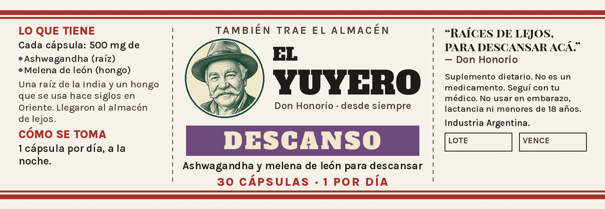 La etiqueta de El Yuyero Descanso