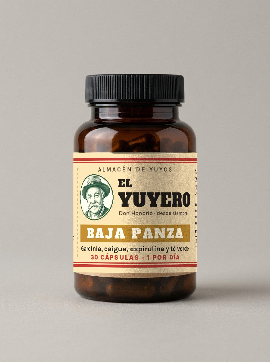 Frasco de El Yuyero Baja Panza: 30 cápsulas, 1 por día