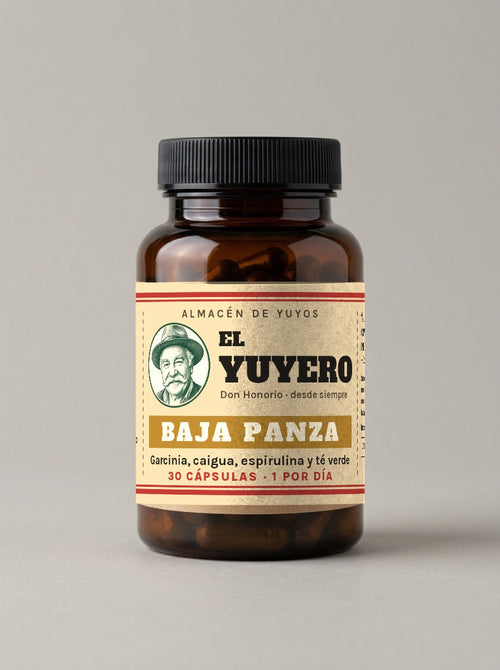 Frasco de El Yuyero Baja Panza: 30 cápsulas, 1 por día
