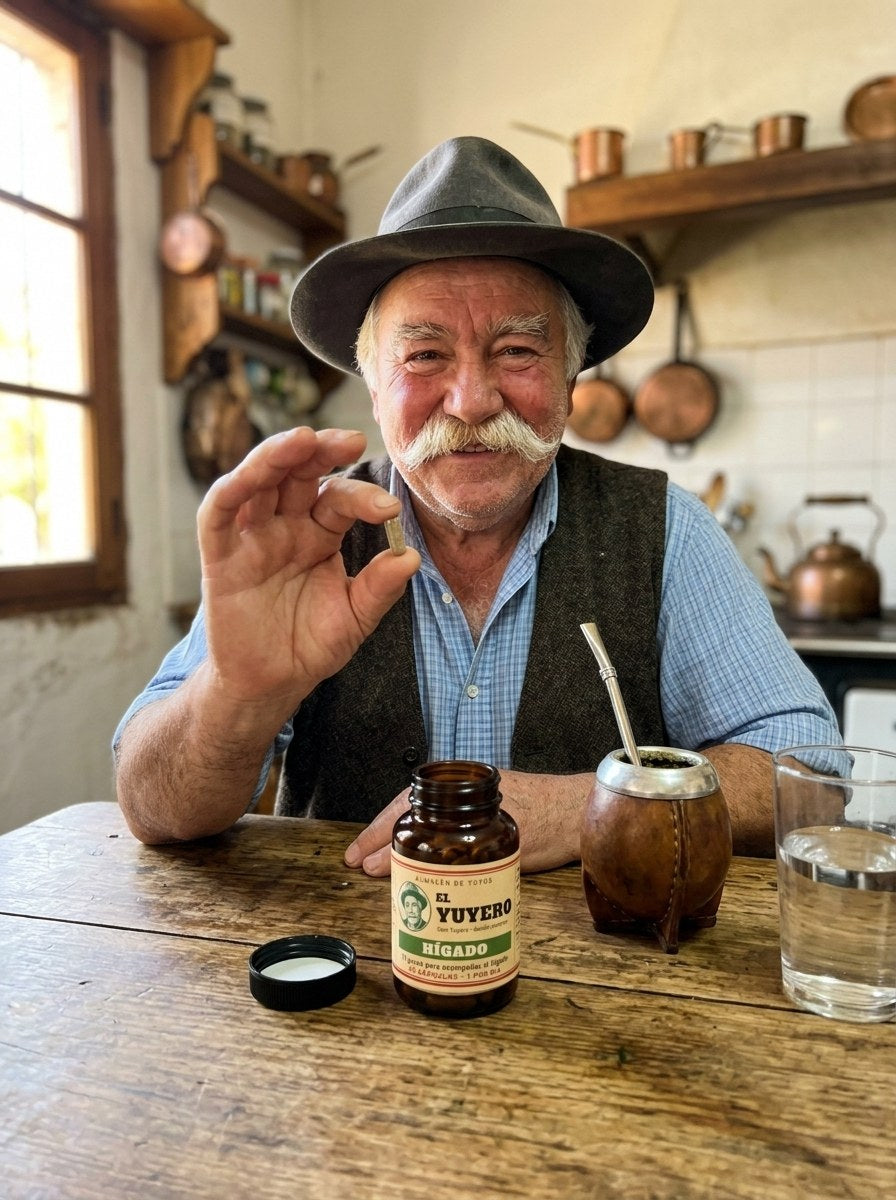 Don Honorio con la cápsula en la mano